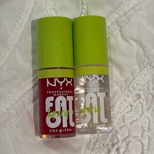 Nyx Fat Oil Lipdrip bundle shades Newsfeed and My Main lip oil gloss